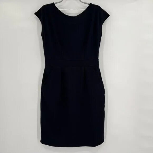 Quince Dresses & Skirts - Quince Women's Navy Ultra-Stretch Ponte Cap Sleeve Dress sz XL NWOT Career Mini